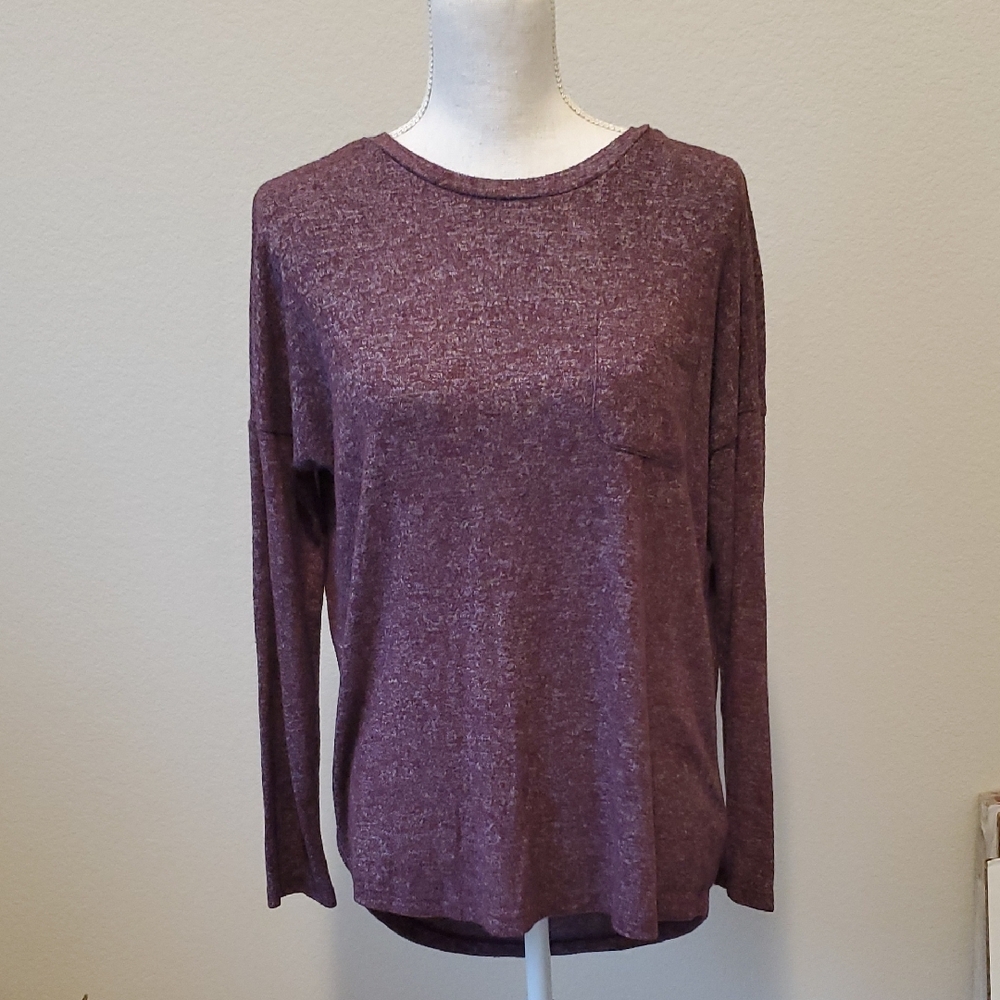 (3 For $20) A New Day Plum Heather Long Sleeve
